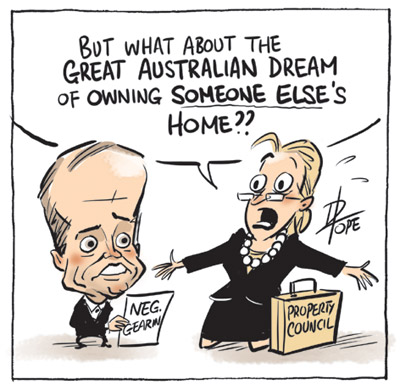 Cartoon: Property Council worried about changes to negative gearing