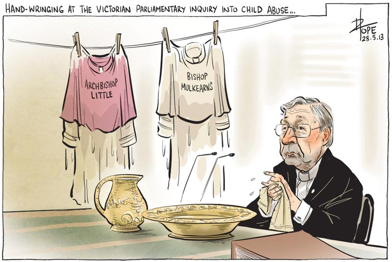 Cartoon: George Pell at the Victorian Parliamentary Inquiry