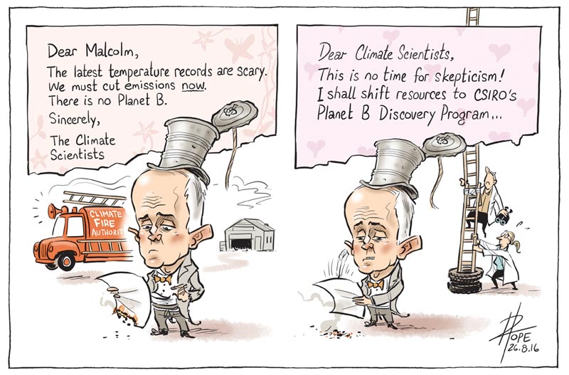 Cartoon: open letter to the Prime Minister from 154 scientists
