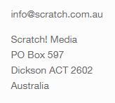 Contact details for Scratch! Media
