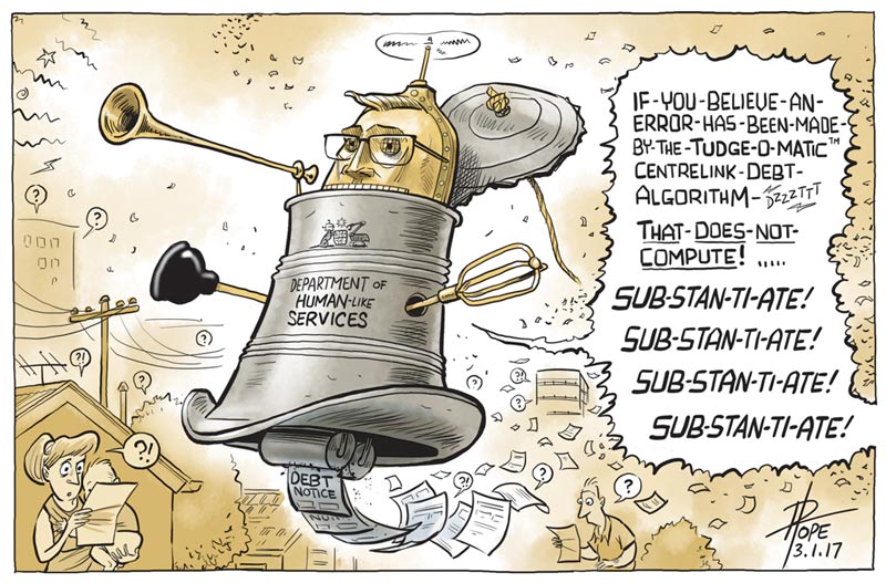Cartoon: Centrelink's error-prone automated compliance system