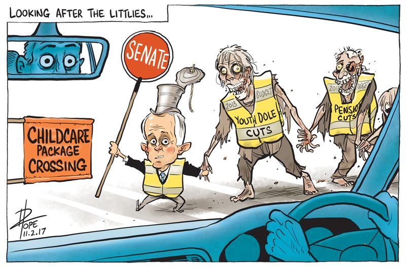 Cartoon: the Omnibus childcare/welfare cuts Bill